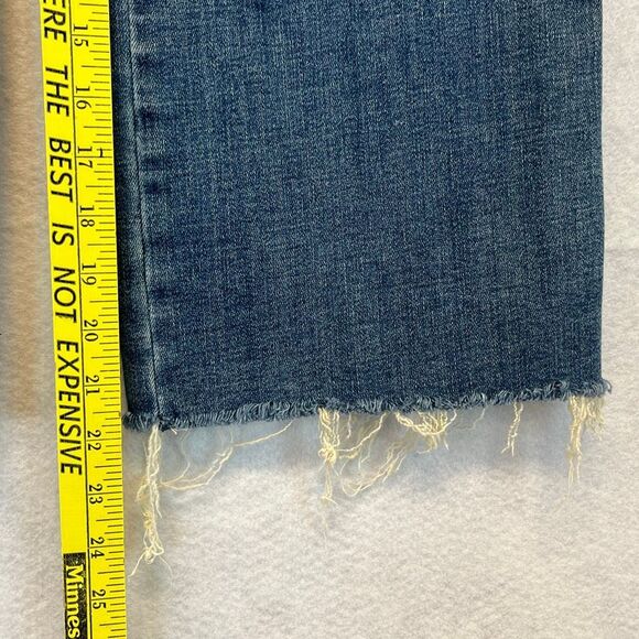 JUDY BLUE Jeans Size 11/30 Blue High Rise Wide Leg Crop Frayed Hem Stretch Denim - Picture 8 of 14